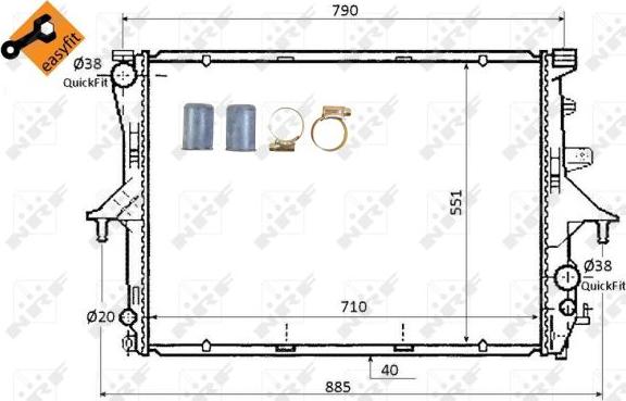 NRF 53864 - Радиатор, охлаждение двигателя avtokuzovplus.com.ua