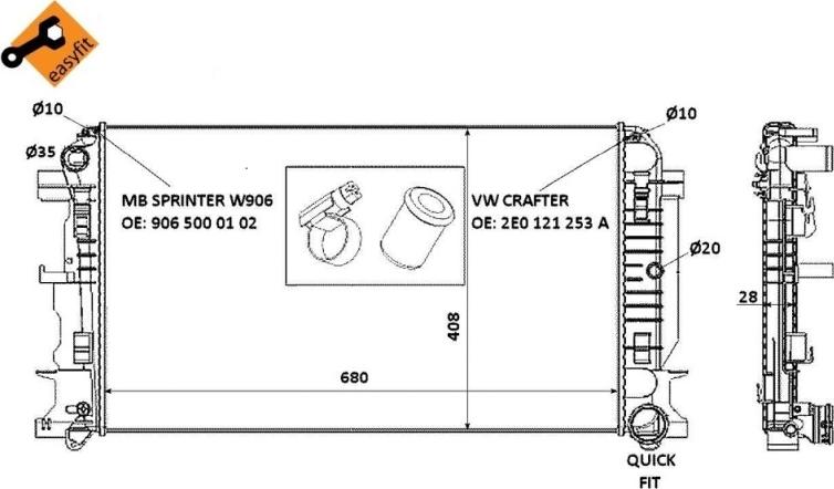 NRF 53885A - Радіатор, охолодження двигуна autocars.com.ua