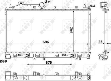 NRF 53886 - Радіатор, охолодження двигуна autocars.com.ua