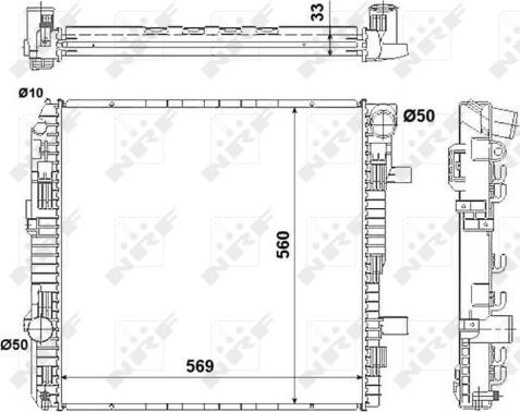 NRF 53893 - Радиатор, охлаждение двигателя avtokuzovplus.com.ua