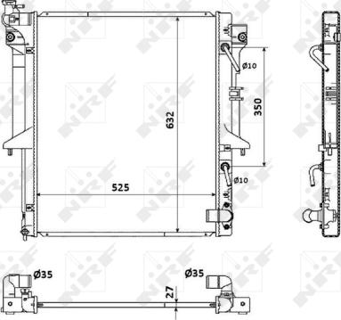 NRF 53910 - Радіатор, охолодження двигуна autocars.com.ua