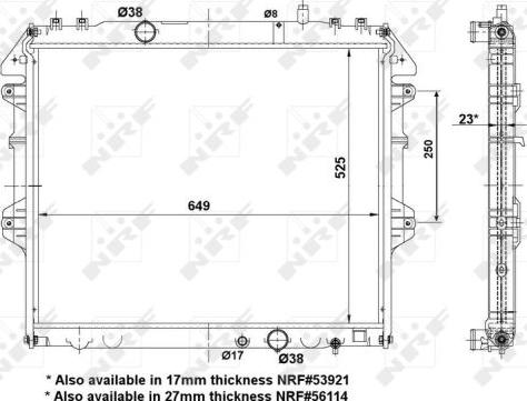 NRF 53921A - Радіатор, охолодження двигуна autocars.com.ua