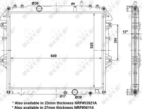 NRF 53921 - Радіатор, охолодження двигуна autocars.com.ua