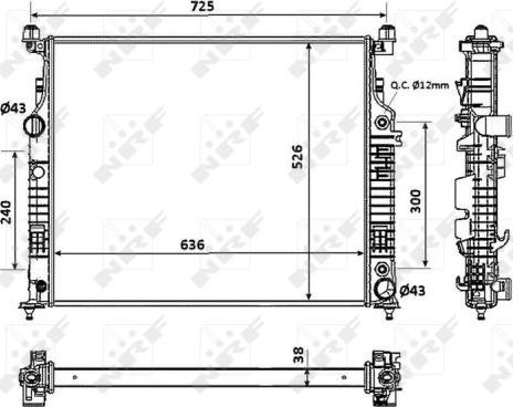 NRF 53937 - Радиатор, охлаждение двигателя avtokuzovplus.com.ua