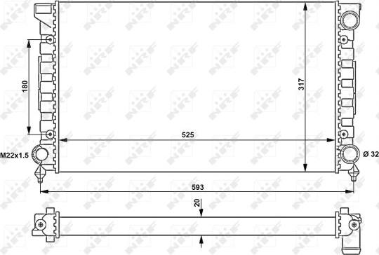 NRF 539501 - Радіатор, охолодження двигуна autocars.com.ua