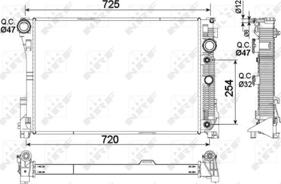 NRF 53968 - Радіатор охолодження Mercedes-benz DB E212 2.2 OM651 autocars.com.ua