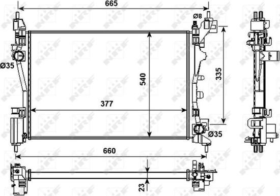 NRF 53981 - Радіатор, охолодження двигуна autocars.com.ua