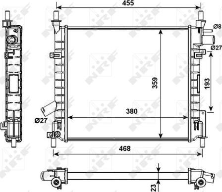 NRF 53989 - Радіатор, охолодження двигуна autocars.com.ua