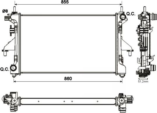 NRF 54204A - Радіатор, охолодження двигуна autocars.com.ua