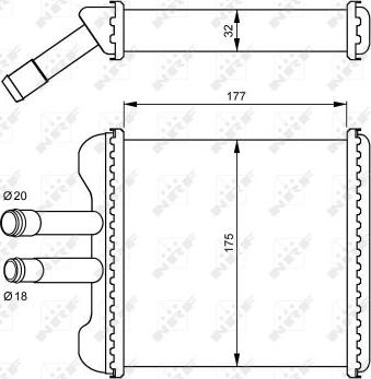 NRF  54237 - Теплообмінник, опалення салону autocars.com.ua