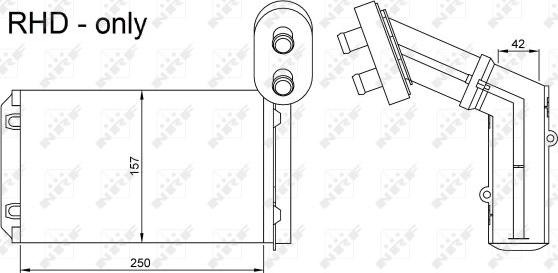 NRF 54253 - Теплообмінник, опалення салону autocars.com.ua