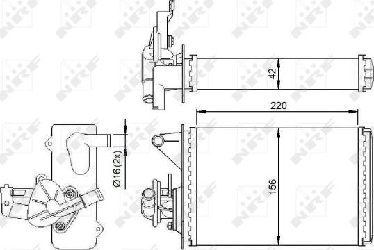 NRF 54281 - Теплообмінник, опалення салону autocars.com.ua