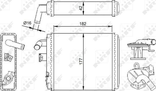 NRF 54282 - Теплообмінник, опалення салону autocars.com.ua