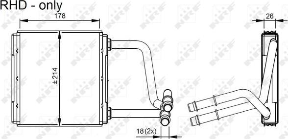 NRF 54296 - Теплообмінник, опалення салону autocars.com.ua