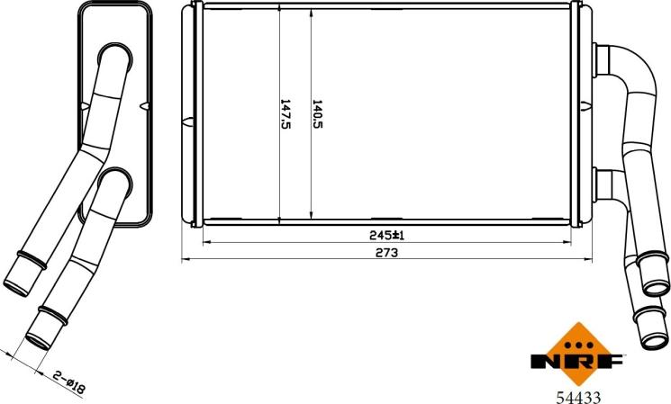 NRF 54433 - Теплообмінник, опалення салону autocars.com.ua