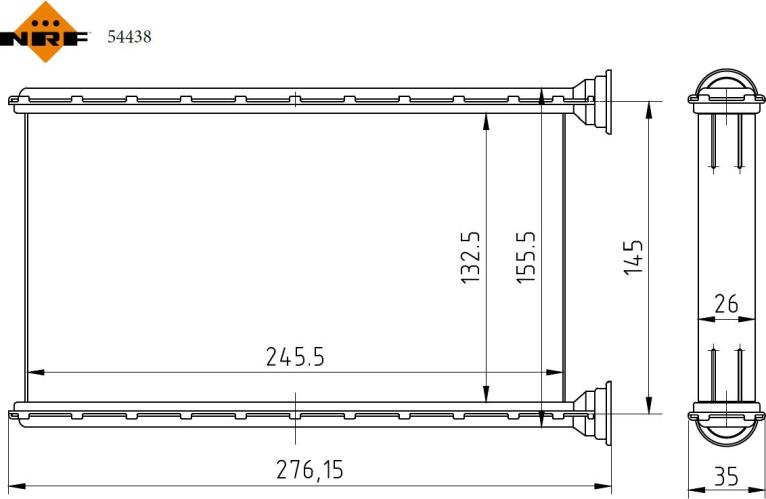 NRF 54438 - Теплообмінник, опалення салону autocars.com.ua