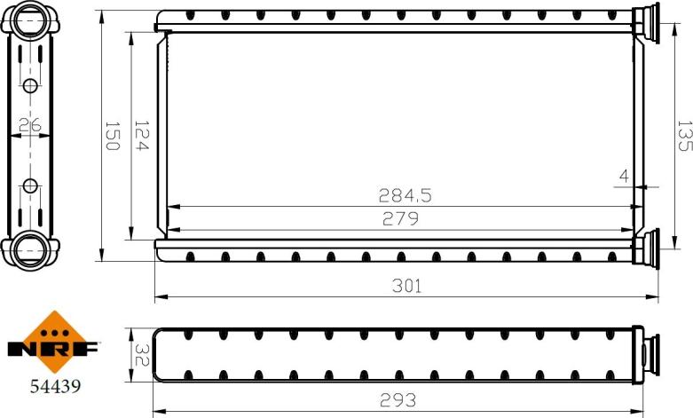 NRF 54439 - Теплообмінник, опалення салону autocars.com.ua