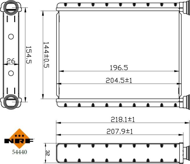 NRF 54440 - Теплообмінник, опалення салону autocars.com.ua