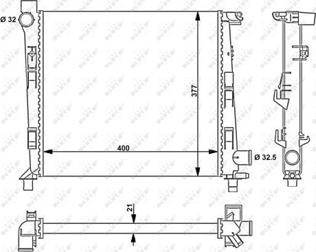 NRF 54717 - Радіатор, охолодження двигуна autocars.com.ua