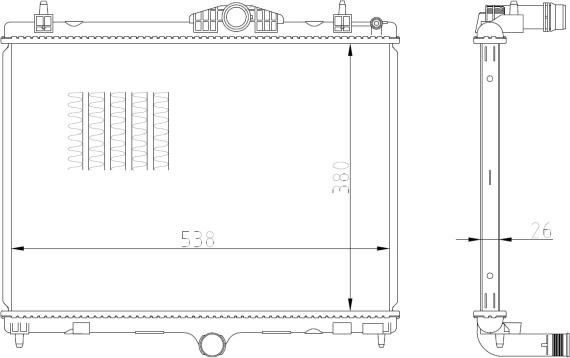 NRF 550027 - Радіатор, охолодження двигуна autocars.com.ua