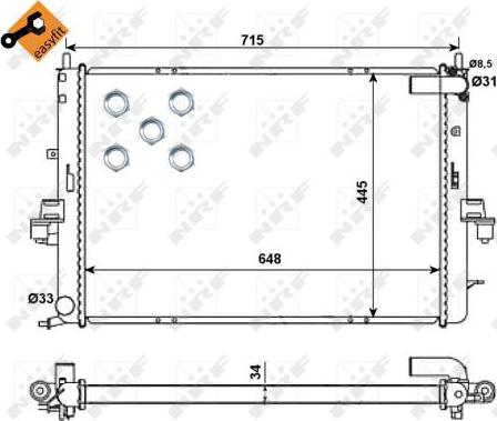 NRF 55319 - Радіатор, охолодження двигуна autocars.com.ua