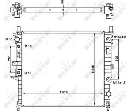 NRF 55334 - Радіатор, охолодження двигуна autocars.com.ua