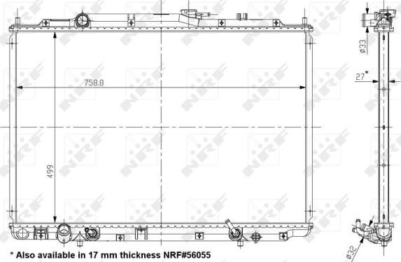 NRF 56053 - Радіатор, охолодження двигуна autocars.com.ua