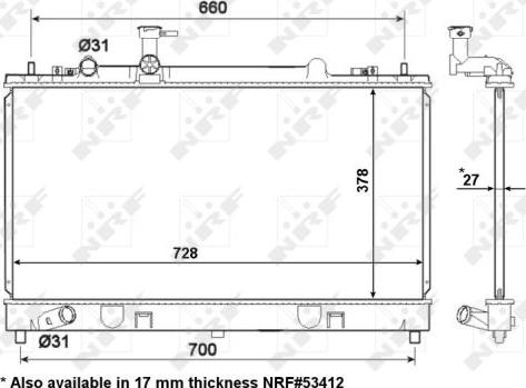 NRF 56063 - Радіатор, охолодження двигуна autocars.com.ua