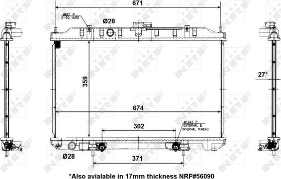 NRF 56091 - Радіатор, охолодження двигуна autocars.com.ua