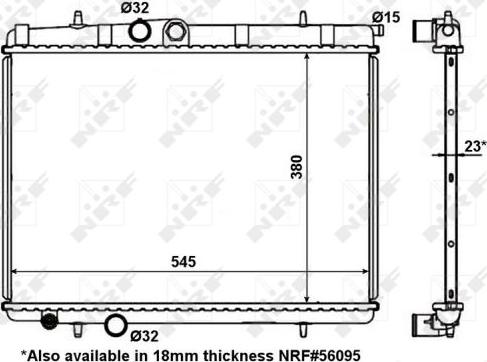 NRF 56096 - Радіатор, охолодження двигуна autocars.com.ua