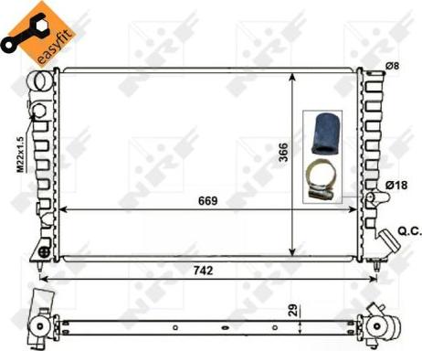 NRF 58101 - Радиатор, охлаждение двигателя avtokuzovplus.com.ua