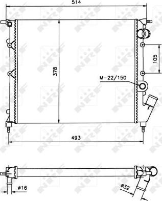 NRF 58105 - Радіатор, охолодження двигуна autocars.com.ua