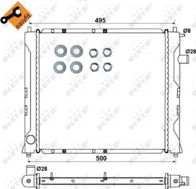 NRF 58107 - Радіатор, охолодження двигуна autocars.com.ua