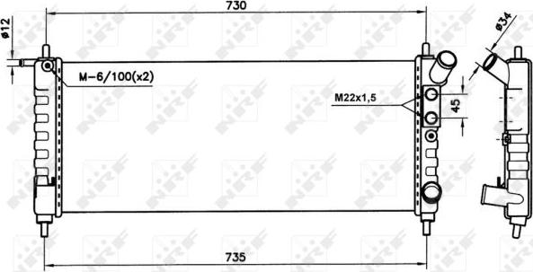 NRF 58154 - Радіатор, охолодження двигуна autocars.com.ua