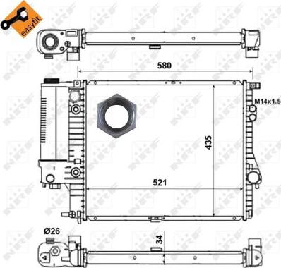 NRF 58165 - Радіатор, охолодження двигуна autocars.com.ua