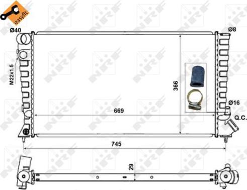 NRF 58189 - Радіатор, охолодження двигуна autocars.com.ua