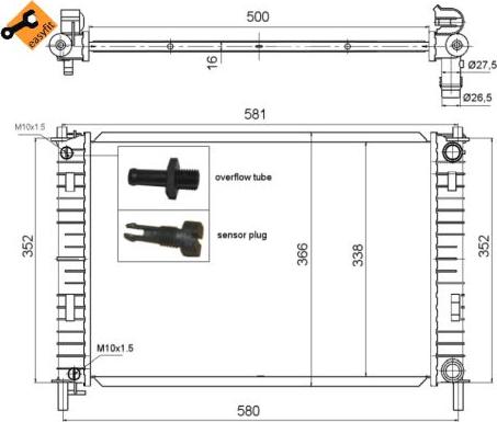 NRF 58276 - Радіатор, охолодження двигуна autocars.com.ua