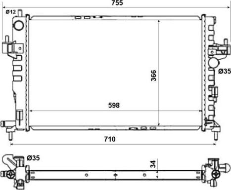 NRF 58282 - Радіатор, охолодження двигуна autocars.com.ua