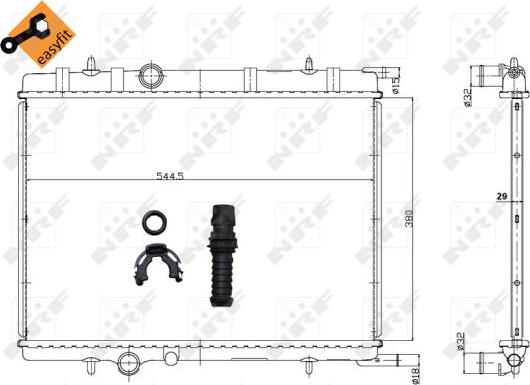 NRF 58308 - Радіатор, охолодження двигуна autocars.com.ua