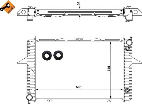 NRF 58343 - Радіатор, охолодження двигуна autocars.com.ua