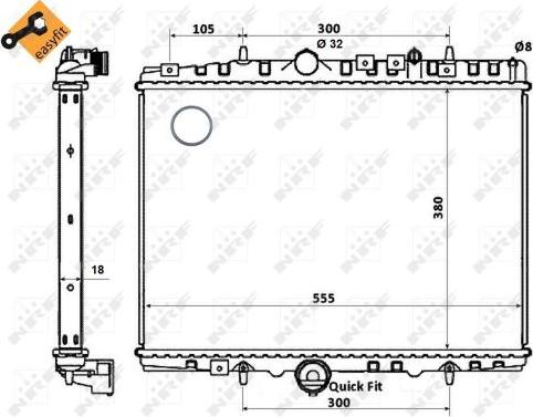 NRF 58352 - Радіатор, охолодження двигуна autocars.com.ua