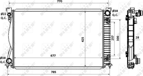 NRF 58360 - Радіатор, охолодження двигуна autocars.com.ua