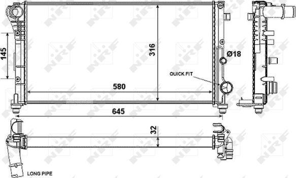 NRF 58376 - Радіатор, охолодження двигуна autocars.com.ua