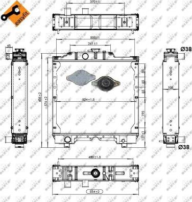 NRF 58405 - Радіатор, охолодження двигуна autocars.com.ua