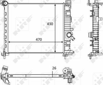 NRF 58473 - Радіатор, охолодження двигуна autocars.com.ua