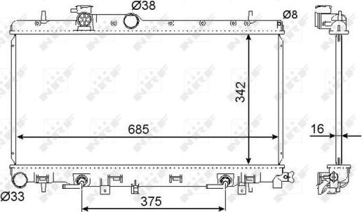 NRF 58493 - Радіатор, охолодження двигуна autocars.com.ua