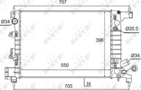 NRF 58504 - Радіатор, охолодження двигуна autocars.com.ua