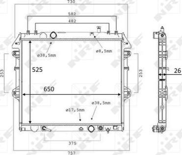 NRF 58534 - Радіатор, охолодження двигуна autocars.com.ua