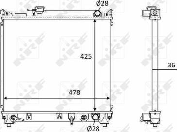 NRF 58536 - Радіатор, охолодження двигуна autocars.com.ua