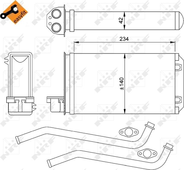 NRF 58617 - Теплообмінник, опалення салону autocars.com.ua